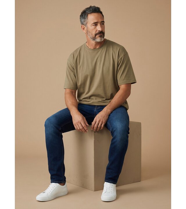 True Rise Oversized Herren-T-Shirt – Schlichtes weißes Herren-T-Shirt – MD6530 – Dunkelbraun