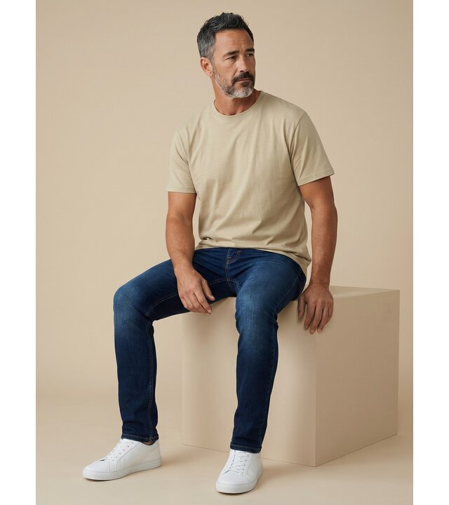 True Rise Oversized Herren-T-Shirt – Schlichtes weißes Herren-T-Shirt – MD6530 – Hellbraun