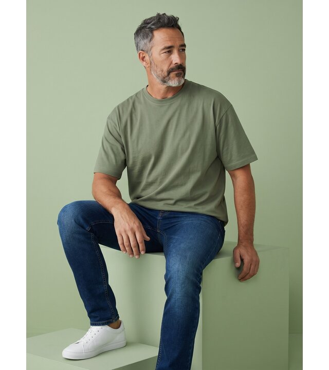 True Rise Oversized Herren-T-Shirt – Schlichtes weißes Herren-T-Shirt – MD6530 – Dunkelgrün