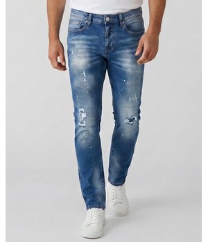 True Rise Slim-Fit-Jeans für Herren mit Rissen – Herrenjeans für Erwachsene – Stretch-Jeans für Herren – 8228 – Blau