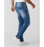True Rise Slim-Fit-Jeans für Herren mit Rissen – Herrenjeans für Erwachsene – Stretch-Jeans für Herren – 8228 – Blau