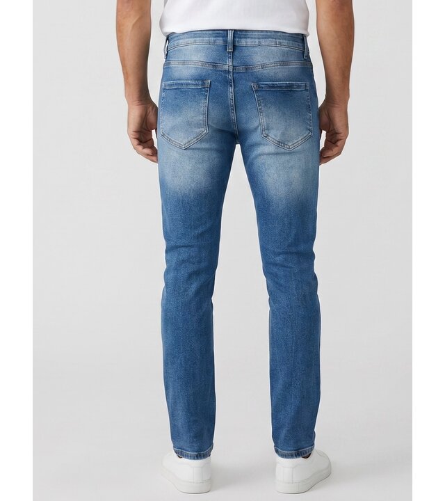 True Rise Slim-Fit-Jeans für Herren mit Rissen – Herrenjeans für Erwachsene – Stretch-Jeans für Herren – 8228 – Blau