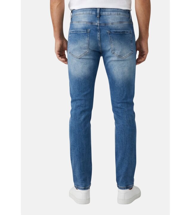 True Rise Slim-Fit-Jeans für Herren mit Rissen – Herrenjeans für Erwachsene – Stretch-Jeans für Herren – 8228 – Blau