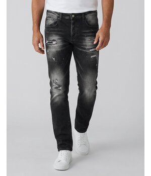 True Rise Zerrissene Slim-Fit-Jeans für Herren – Jeans für Erwachsene – Stretch-Jeans für Herren – 8383 – Schwarz