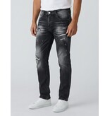 True Rise Zerrissene Slim-Fit-Jeans für Herren – Jeans für Erwachsene – Stretch-Jeans für Herren – 8383 – Schwarz