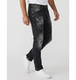 True Rise Zerrissene Slim-Fit-Jeans für Herren – Jeans für Erwachsene – Stretch-Jeans für Herren – 8383 – Schwarz