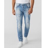 True Rise Ripped Jeans Herren Slim Fit - Herrenjeans - Stretchjeans für Herren - 8409 - Hellblau