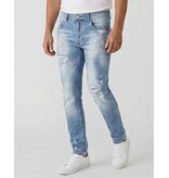 True Rise Ripped Jeans Herren Slim Fit - Herrenjeans - Stretchjeans für Herren - 8409 - Hellblau