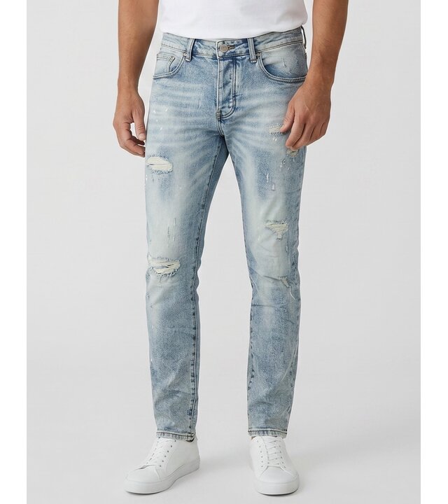 True Rise Ripped Jeans Herren Stretch Slim Fit Jeans - Herrenjeans -8311- Blau