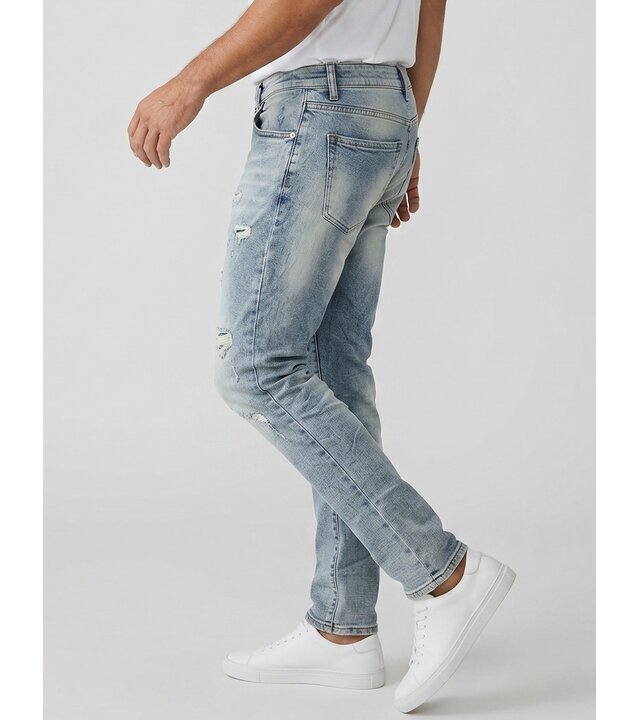 True Rise Ripped Jeans Herren Stretch Slim Fit Jeans - Herrenjeans -8311- Blau