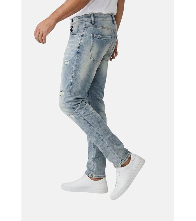 True Rise Ripped Jeans Herren Stretch Slim Fit Jeans - Herrenjeans -8311- Blau