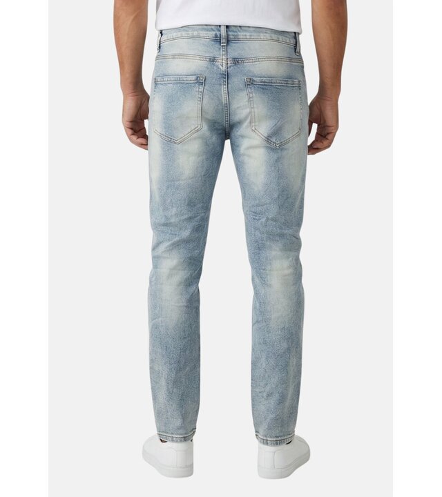 True Rise Ripped Jeans Herren Stretch Slim Fit Jeans - Herrenjeans -8311- Blau