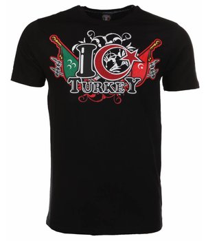 Mascherano T Shirt Herren - I Love Turkey - Schwarz
