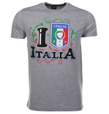 Mascherano T Shirt Herren - I Love Italia - Grau