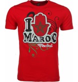 Mascherano T Shirt Herren - I Love Maroc - Rot