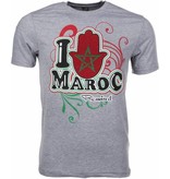Mascherano T Shirt Herren - I Love Maroc - Grau