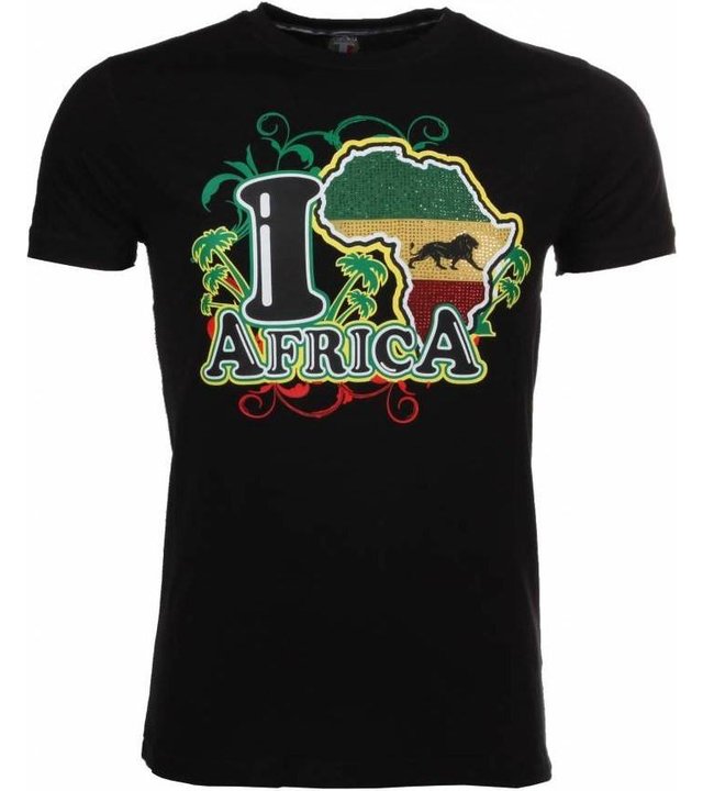 Mascherano T Shirt Herren - I Love Africa - Schwarz