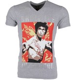 Mascherano T Shirt Herren - Bruce Lee the Dragon - Grau