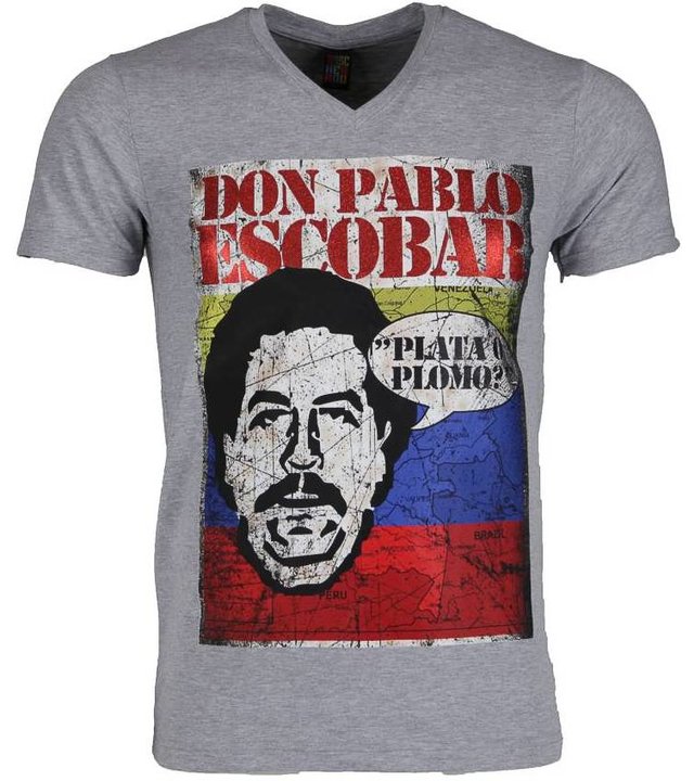 Mascherano T Shirt Herren - Don Pablo Escobar - Grau