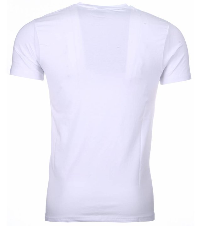 Mascherano T Shirt Herren - Scarface Made To Get Paid Print - Weiß