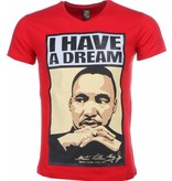 Mascherano T Shirt Herren - Martin Luther King I Have A Dream Print - Rot