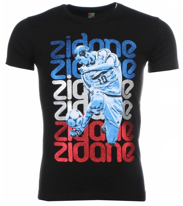 Mascherano T Shirt Herren - Zidane Print - Schwarz