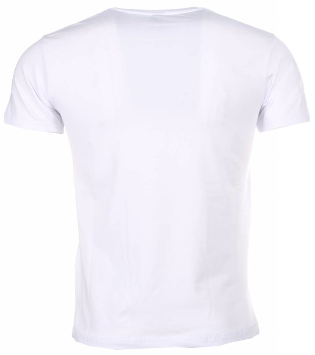 Mascherano T Shirt Herren - Scarface Money Power Respect Print - Weiß
