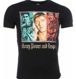 Mascherano T Shirt Herren - Scarface Money Power Respect Print - Schwarz