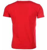 Mascherano T Shirt Herren - Tiger Druck - Rot