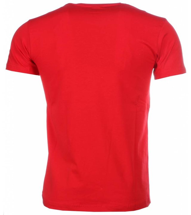 Mascherano T Shirt Herren - Tiger Druck - Rot