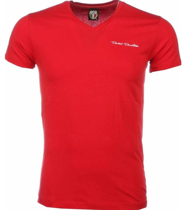 David Mello T Shirt Herren - Blanco - Rot