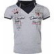 Italienische T Shirt Herren - Schalkragen - Royal Club - Grau