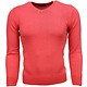 Casual Pullover- Exclusive Blanco V-Hals - Rosa/Rot