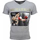 T Shirt Herren - Muhammad Ali Glänzend Print - Grau