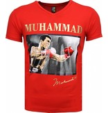 Mascherano T Shirt Herren - Muhammad Ali Glänzend Print - Rot