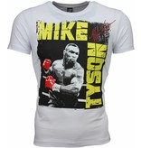 Mascherano T Shirt Herren - Mike Tyson Glänzend Print - Weiß