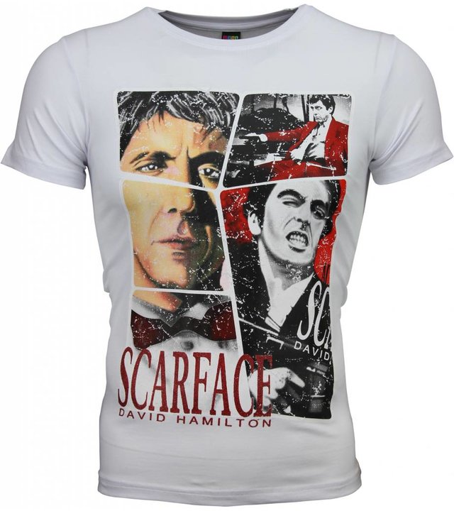 Mascherano T Shirt Herren - Scarface Frame Print - Weiß