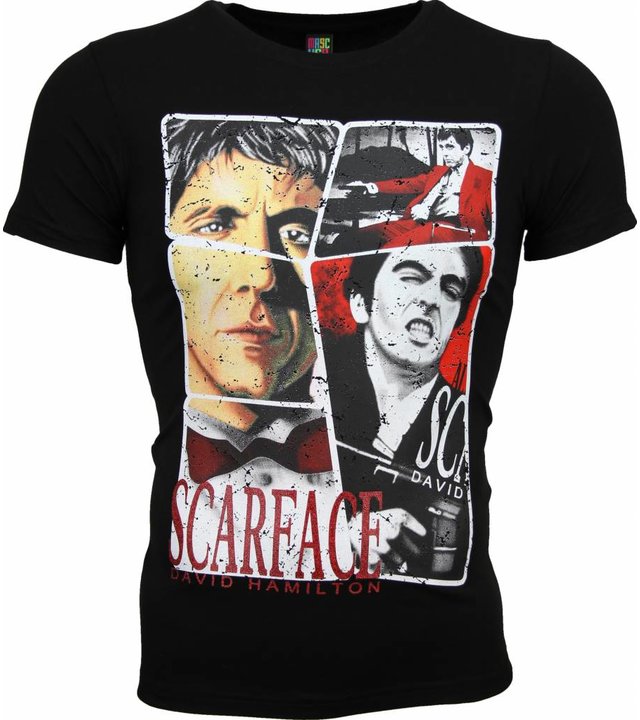Mascherano T Shirt Herren - Scarface Frame Print - Schwarz