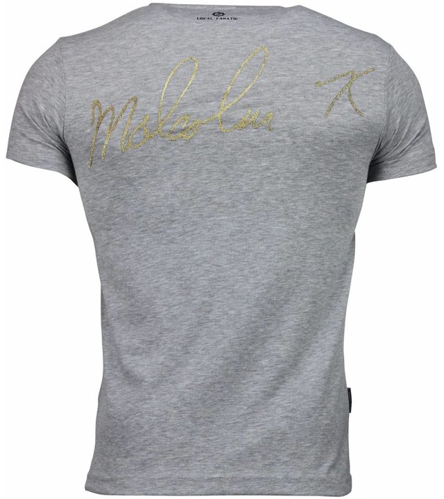 Local Fanatic Malcolm X - T Shirt Herren - Grau