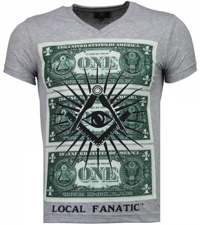 Local Fanatic One Dollar Eye - T Shirt Herren - Grau