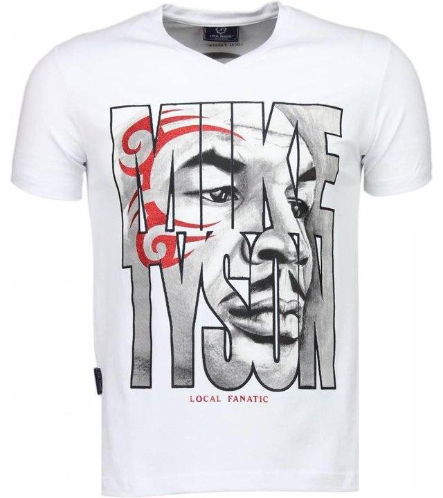 Local Fanatic Mike Tyson Tribal - T Shirt Herren - Weiß