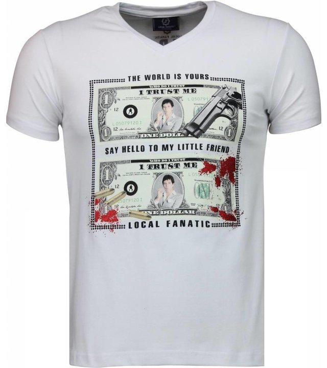 Local Fanatic Scarface Dollar - T Shirt Herren - Weiß