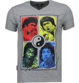 Local Fanatic Bruce Lee Ying Yang - T Shirt Herren- Grau