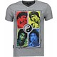 Bruce Lee Ying Yang - T Shirt Herren- Grau