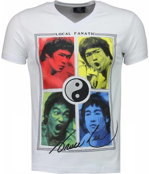 Local Fanatic Bruce Lee Ying Yang - T Shirt Herren - Weiß