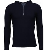 Enos Long Tee Rippe - Sweatshirt - Schwarz