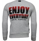 Local Fanatic Bilzerian - Strass Sweatshirt - Grau