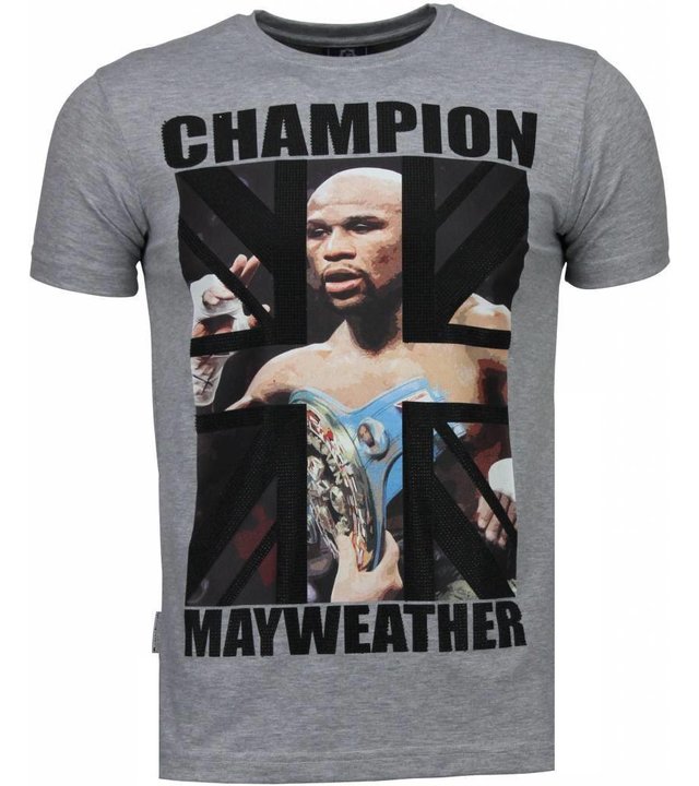 Local Fanatic Mayweather - Strass T Shirt Herren - Grau