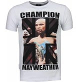 Local Fanatic Mayweather - Strass T Shirt Herren - Weiß