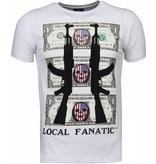 Local Fanatic AK-47 Dollar - Strass T Shirt Herren - Weiß